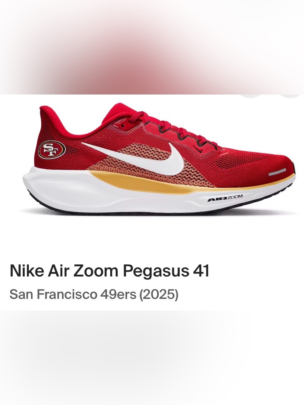 Nike Zoom Pegasus 41 Men's Running Shoes - Red/Gold/White